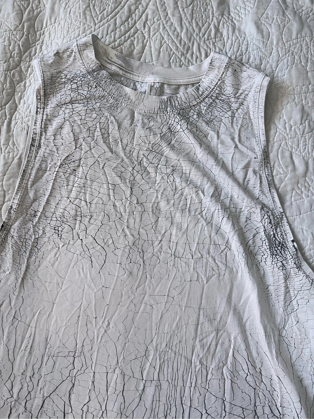 lululemon White Abstract Tank Top